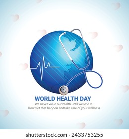 World Health day illustration with  doctor stethoscope.