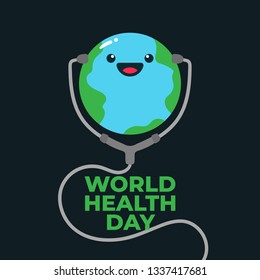 world health day illustration world smile happy for poster background banner vector
