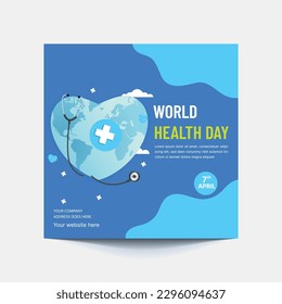 world health day illustration Vector illustration with text and effect