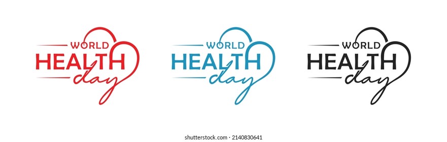 World health day logo design, vector stylish health day, love with health logo design