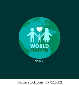 World Health Day Logo Icon Design Template. Vector Illustration