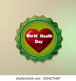 World Health Day Logo With Red heart Shape Icon Isolated