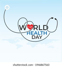 World Health Day. Love heart bit background design