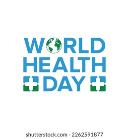 World Health Day World Map With Plus Sign Typography Template
