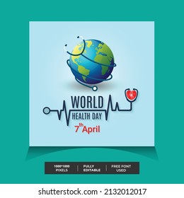 World Health Day. Medicine And Healthcare Vector Illustration