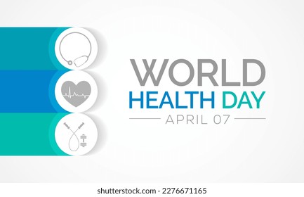 World Health day is observed every year on April 7, to raise awareness about the overall health and well-being of people across the globe. Vector illustration