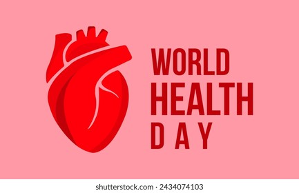 World Health Day Observed every year of April 7, Vector banner, flyer, poster and social medial template design.