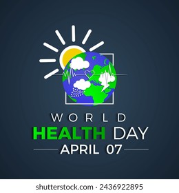 World Health Day Observed every year of April 7, Vector banner, flyer, poster and social medial template design.