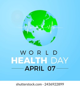 World Health Day Observed every year of April 7, Vector banner, flyer, poster and social medial template design.
