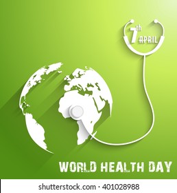 World Health Day On Green Background.Vector