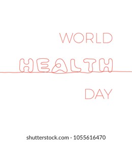 world health day one line vector design layout for banner, poster, flyer, presentation