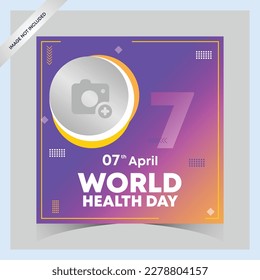 World health day posts concept, hospital health square social media poster,
flat World health day celebration post design, World Health Day Campaign template