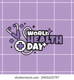 World Health Day Retro Style Vector Design
