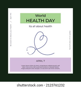 World health day social media post template