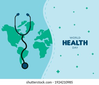 World Health Day With Stethoscope Vector