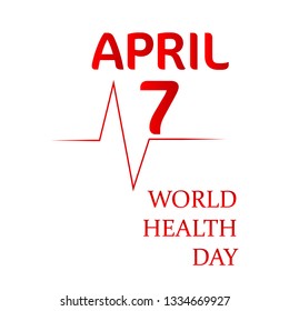 World Health Day. Text design with doctor stethoscope. Vector illustration EPS10.