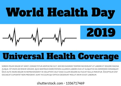 World Health Day (Universal health coverage) Infographic template with options (steps) and place for text. Design for banner, presentation, background, poster. Editable vector EPS 10 illustration