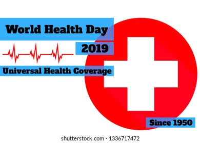 World Health Day (Universal health coverage) Infographic template with options (steps) and place for text. Design for banner, presentation, background, poster. Editable vector EPS 10 illustration