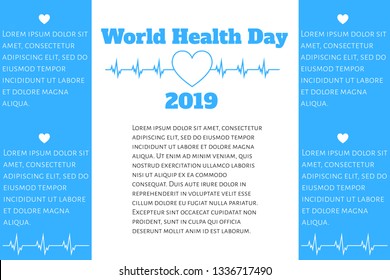 World Health Day (Universal health coverage) Infographic template with options (steps) and place for text. Design for banner, presentation, background, poster. Editable vector EPS 10 illustration