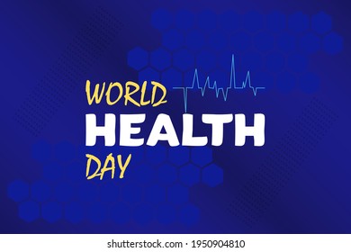 World Health Day vector background design Template. Template for background, banner, card, poster with text inscription. Vector Illustration