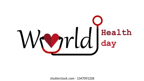 World health day vector illustration with heart