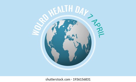 World health day vector illustration banner template design with doctor stethoscope and world globe 
