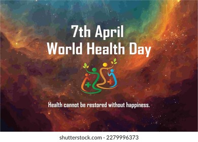 world health day vector illustration design. April Important day. banner. poster. greetings card. World Health Day is a global health awareness day celebrated every year on 7th April. template. eps10.