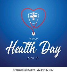 World Health Day. Vector illustration of like origami paper. Celebrated every year on April 7th. Suitable for banners, templates, greeting cards, posters etc