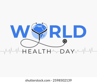 World health day vector illustration banner graphic. Flat graphic of health awareness.