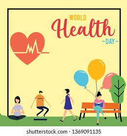 World Health Day Vector Template Design Illustration