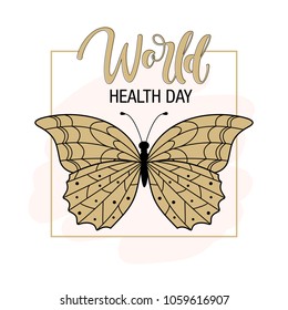 World health day. Version of the inscription for the banner, postcards, website and leaflets.