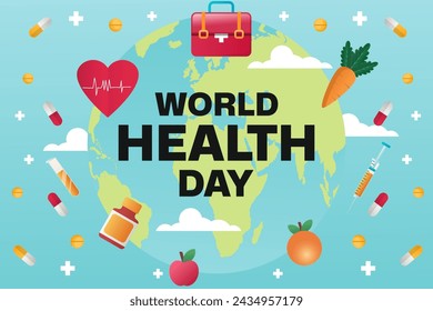 World Health Day vertical background illustration vector design