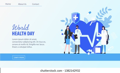 World Health Day Woman Patient with Man Doctor Female Nurse Consultation Vector Illustration. Cardiac Disease Heart Care Heartbeat Check Blood Donation Health Awareness Medical Treatment World Health Day Woman Patient with Man Doctor Female Nurse Consultation Vector Illustration. Cardiac Disease Heart Care Heartbeat Check Blood Donation Health Awareness Medical Treatment