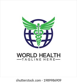 World health logo vector illustration design template