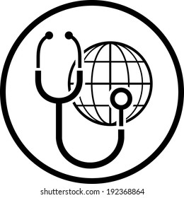 World healthcare vector icon