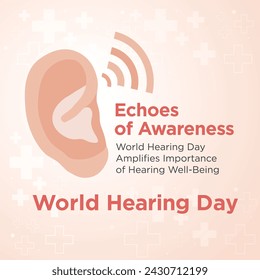 World Hearing Day 3rd March, Awareness Social Media Post Design Vector Template