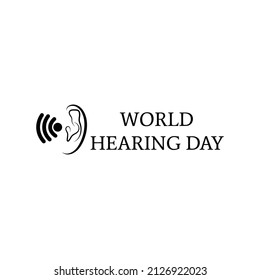 concepto del día de la audiencia mundial. oreja y mundo. vector de ilustración
