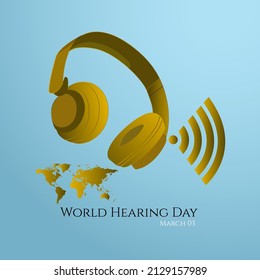 world hearing day concept. illustration vector