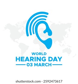 world hearing day, World hearing day, creative concept design for banner, poster, vector illustration. World Hearing Day is a campaign held each year on March 3rd