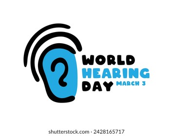 World Hearing Day design vector on white background. March 3. Eps 10.