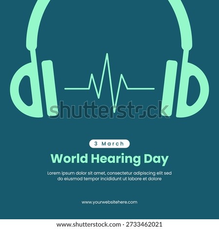 World Hearing Day Flat Cartoon Hand Drawn Illustration with Creative Background