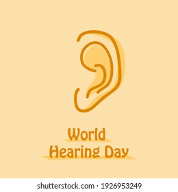 World Hearing Day greeting card. Can be used for greeting card, banner. Vector Illustration