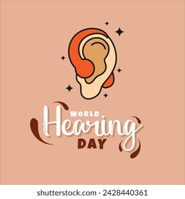 World Hearing Day Groovy Vector Design