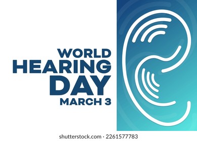 World Hearing Day. March 3. Vector illustration. Holiday poster