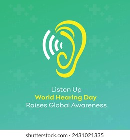 World Hearing Day, March 3rd Social Media Design Template Vector