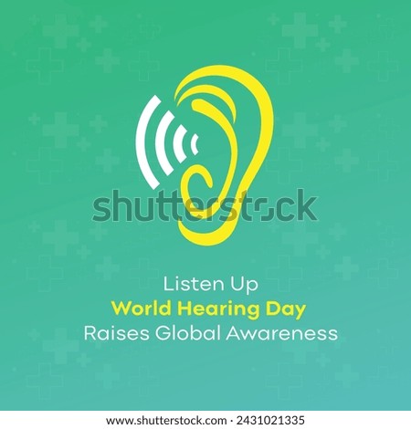 World Hearing Day, March 3rd Social Media Design Template Vector