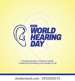 World hearing day World hearing day Month world hearing day 2025 Creative banner poster social media post background template postcard vector