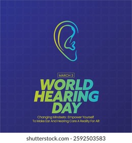 World hearing day World hearing day Month world hearing day 2025 Creative banner poster social media post background template postcard vector