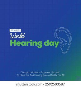 World hearing day World hearing day Month world hearing day 2025 Creative banner poster social media post background template postcard vector