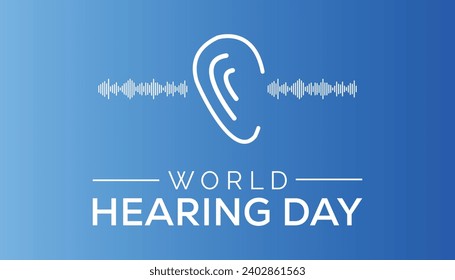 world hearing day  is observed every year in March, Holiday, poster, card and background vector illustration  design.